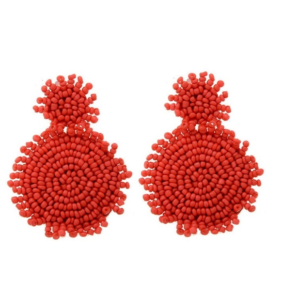 Wildflower Red Beaded Boho Earrings NWT - Picture 5 of 5